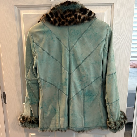 Vericci Sport Leather Suede Jacket w/ Fur - Picture 2 of 5